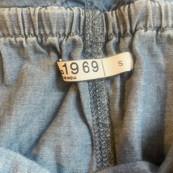 Chambray, denim, halter tie top, Blue, Small - Picture 8 of 10
